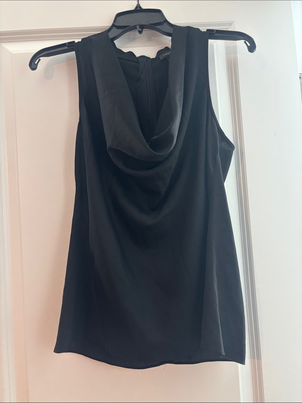 Ann Taylor Black Draped Cowl Neck Sleeveless Top